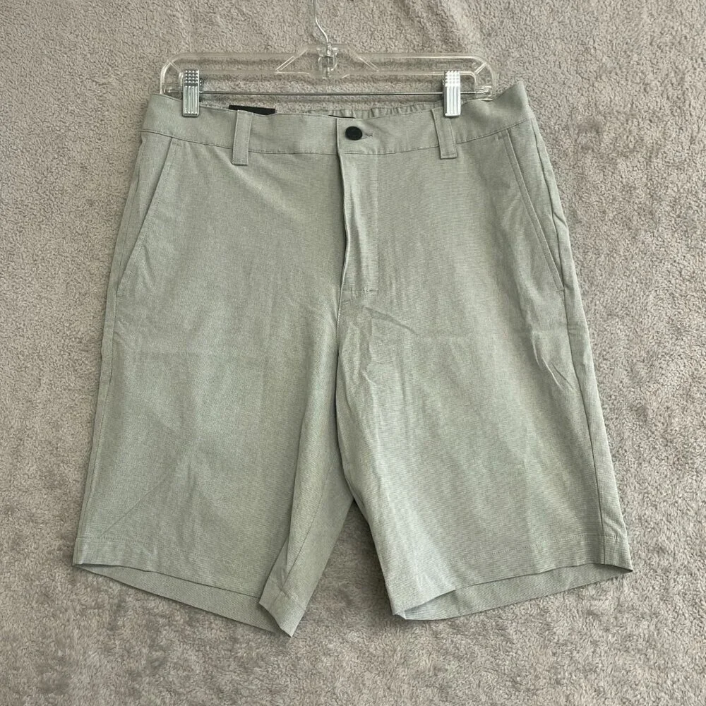 NEW Banana Republic Men's Size 32 Comfort Flat Front Shorts Gray Polyester